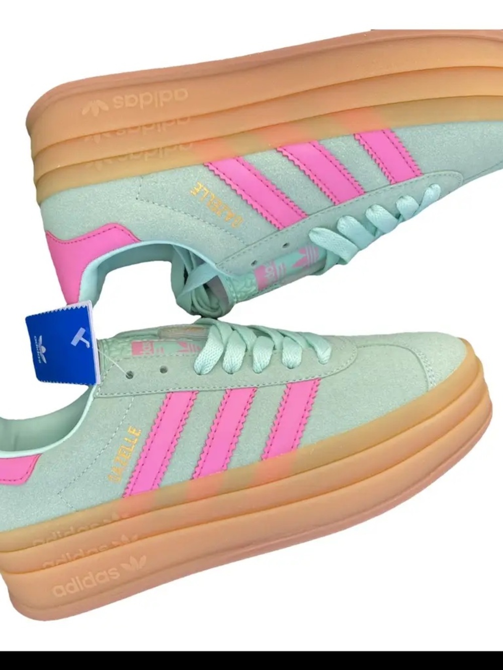 Adidas Gazelle Bold Women's Shoes Size 11.5 Pulse Mint/Screaming Pink/Gum